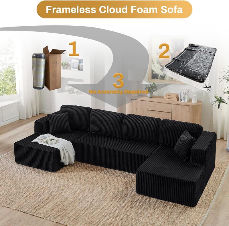 U-Shaped Corduroy Sofa Bed — The Comfort Revolution for Small Homes