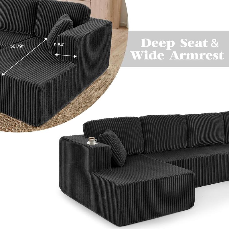 U-Shaped Corduroy Sofa Bed — The Comfort Revolution for Small Homes