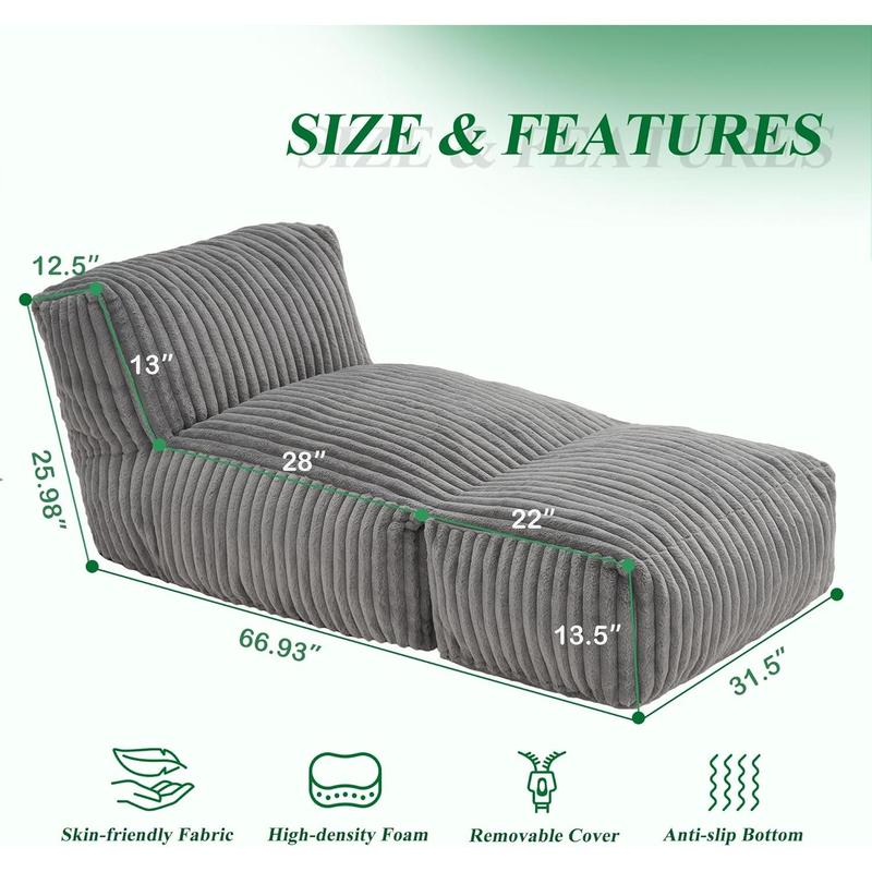 Big Bean Bag Lounger — Sink Into Cloud-Like Comfort