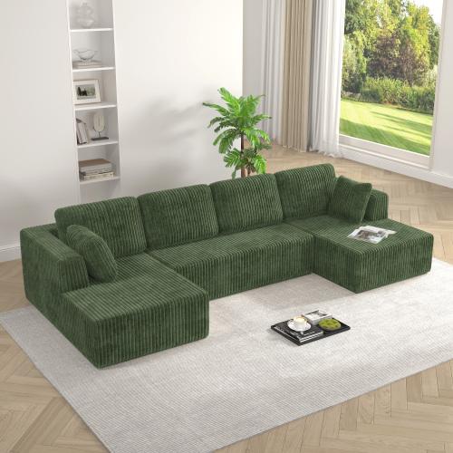U-Shaped Corduroy Sofa Bed — The Comfort Revolution for Small Homes